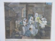 A set of four coloured engravings by Wil