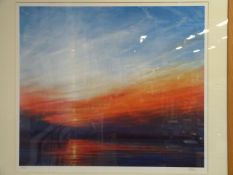 A framed print by Derek Hare Sr signed b