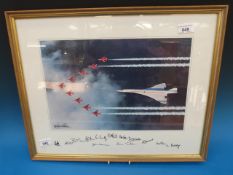A faximile signed and framed Concorde an