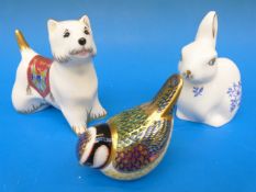 Three Royal Crown Derby paperweights com