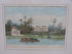 Two 19thC coloured prints of Hampton Cou