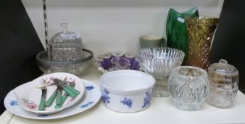 A collection of clear and coloured glass