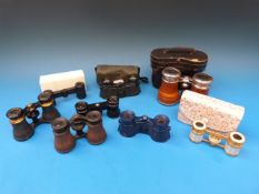 Eight mixed pairs of opera glasses by Bu
