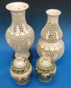 A pair of 19th/20thC Chinese crackle gla