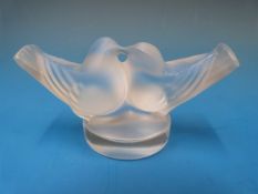 A Lalique model of kissing doves signed