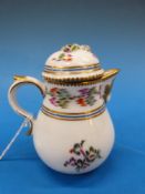 An 18thC Vienna jug and lid with applied