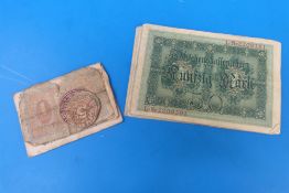 Collection of 20 German 50 Mark notes, a