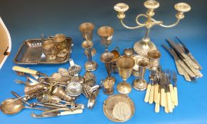 A small collection of plated ware includ