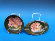 A Moorcroft pedestal dish and ashtray in