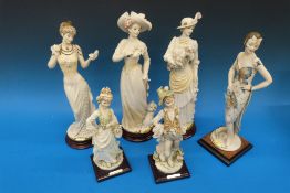 Six Giuseppe Armani Florence figurines i