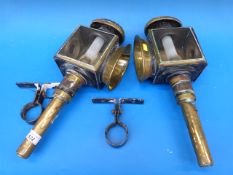 A pair of carriage lamps converted to el