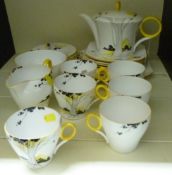 An Art Deco Shelley tea set decorated wi