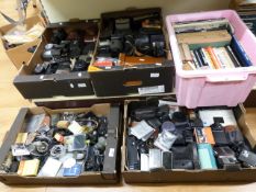 A large collection of photographic equip