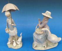 Two Lladro figures, Girl with Umbrella 4