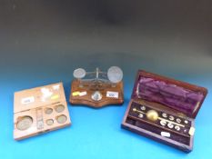 Letter balance and weights, together wit