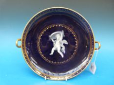 A Royal Worcester dish with Limoges enam