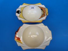 Two Art Deco Clarice Cliff Fantasque geo