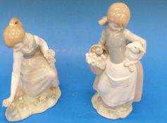 Two Lladro figures, Girl with Lamb 4835