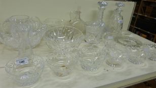 A quantity of cut glassware to include S