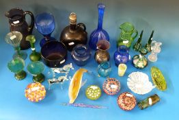 A quantity of coloured glassware includi