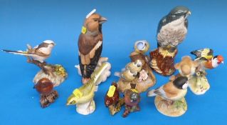Ten various china birds including Royal