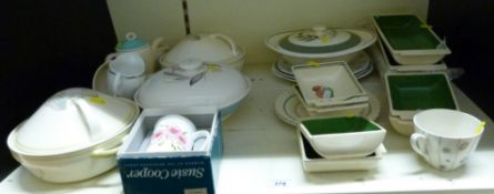 Various Susie Cooper tureens, teaware, d