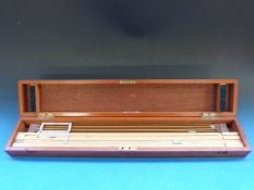 A mahogany cased draughtsman's set by St