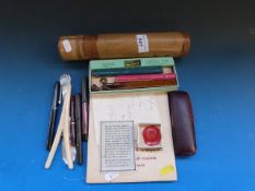 A collection of fountain pens including