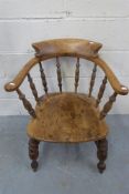 An elm-seated captain's chair
