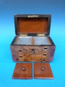 A 19thC Tunbridgeware domed tea caddy
