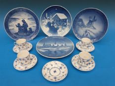 Two Copenhagen Christmas plates together