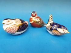 Three various Royal Crown Derby bird pap