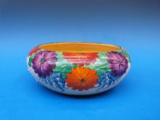 A Clarice Cliff Bizarre bowl in the Gayd