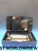 A cylinder music box with 24cm long cyli