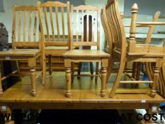 A pine extending dining table (width 100