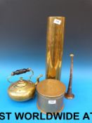 A large brass WW1 artillery shell case,