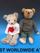 Two probably Steiff mohair bears both wi