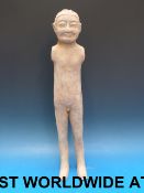 An unusual earthenware Chinese figure po