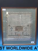 A Georgian needlework sampler by Martha