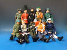 Ten Action Man figures, French Foreign L