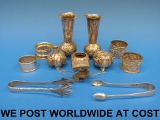 A collection of Chinese silver with bamb