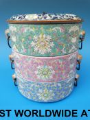 A sectional Chinese circular storage jar