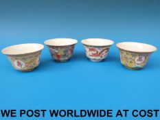 Four Chinese bowls including a millefior