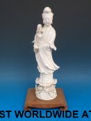 A Chinese blanc de chine figure of Guany