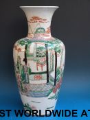 A 19thC Chinese famille verte vase decor