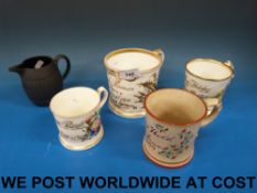 Three English porcelain Christening mugs