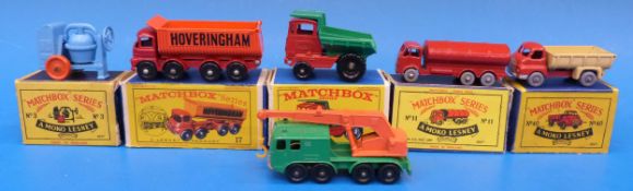 Six Matchbox diecast model vehicles (fiv