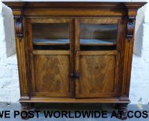 A 19thC mahogany display cabinet with fl