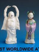A Chinese blanc de chine figure (21cm ta
