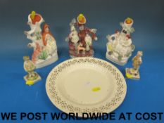 A 19thC pierced creamware plate with imp